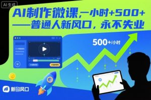 AI制作微课，一小时5张+，普通人新风口，永不失业-沐风资源库