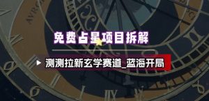 免费占星项目拆解_测测拉新玄学赛道，蓝海开局-沐风资源库
