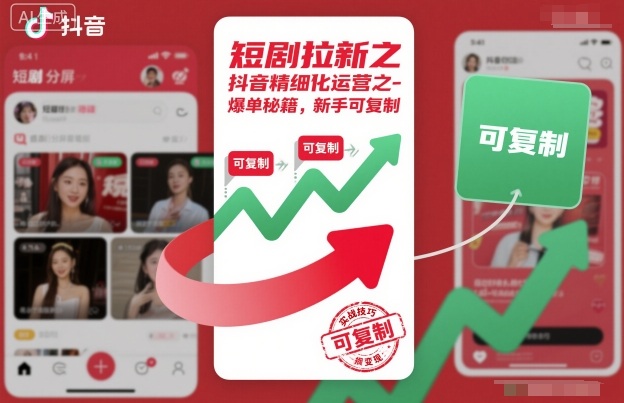 短剧拉新之抖音精细化运营之爆单秘籍，新手可复制-沐风资源库