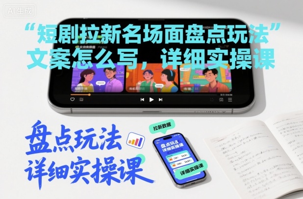 短剧拉新名场面盘点玩法文案怎么写，详细实操课-沐风资源库