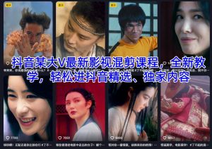 抖音某大V最新影视混剪课程，全新教学，轻松进抖音精选、独家内容-沐风资源库