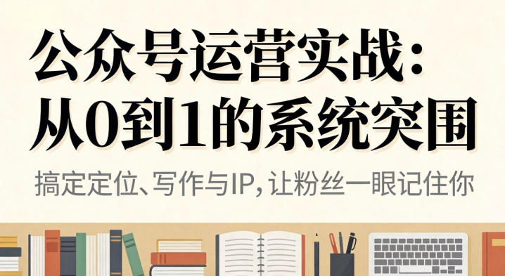 公众号运营实战，从定位到变现的全流程，从0到1的系统突围-沐风资源库