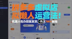 拼多多虚拟店懒人运营法：机器人包办回复发货，月入1W+教程-沐风资源库