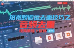 短视频搬运去重技巧之音频去重，视频教程+软件-沐风资源库