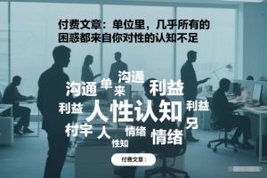 付费文章：单位里，几乎所有的困惑都来自你对人性的认知不足-沐风资源库