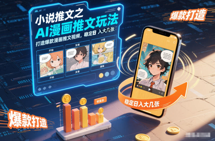 小说推文之AI漫画推文玩法，打造爆款漫画推文视频，稳定日入大几张-沐风资源库