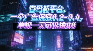 首码新平台，一个广告保底0.2-0.4，单机一天可以撸80，可矩阵操作【揭秘】-沐风资源库
