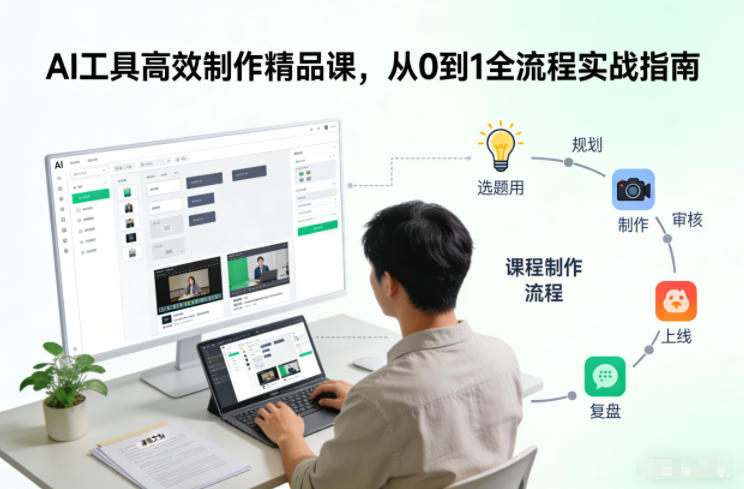 AI工具高效制作精品课，从0到1全流程实战指南-沐风资源库