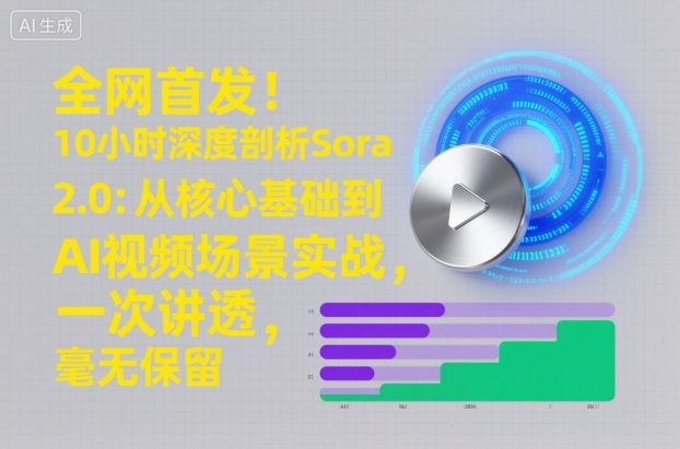 全网首发！10小时深度剖析Sora 2.0：从核心基础到AI视频场景实战，一次讲透，毫无保留-沐风资源库