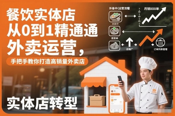餐饮实体店从0到1精通外卖运营，手把手教你打造高销量外卖店-沐风资源库