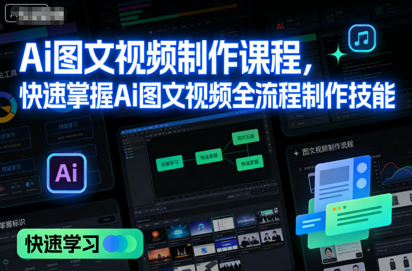 Ai图文视频制作课程，快速掌握Ai图文视频全流程制作技能-沐风资源库