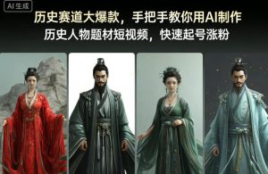 历史赛道大爆款，手把手教你用AI制作历史人物题材短视频，快速起号涨粉-沐风资源库