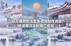 700万播放的治愈系视频制作流程，快速爆流涨粉接广变现-沐风资源库