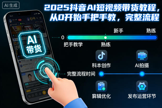 2025抖音AI短视频带货教程，从0开始手把手教，完整流程-沐风资源库
