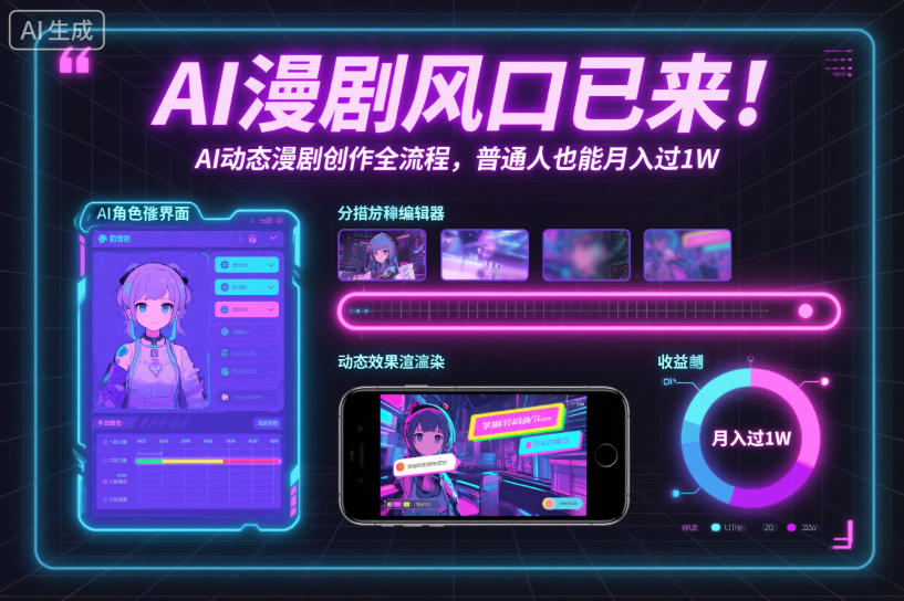 AI漫剧风口已来！AI动态漫剧创作全流程，普通人也能月入过1W-沐风资源库