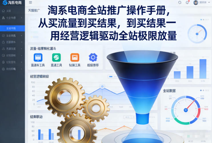 淘系电商全站推广操作手册，从买流量到买结果一用经营逻辑驱动全站极限放量-沐风资源库