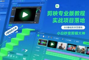 剪映专业版教程，从0基础到实战项目落地，小白秒变剪辑大神-沐风资源库