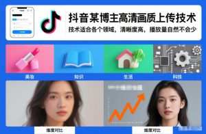 抖音某博主视频高清画质上传技术，技术适合各个领域，清晰度高，播放量自然不会少-沐风资源库