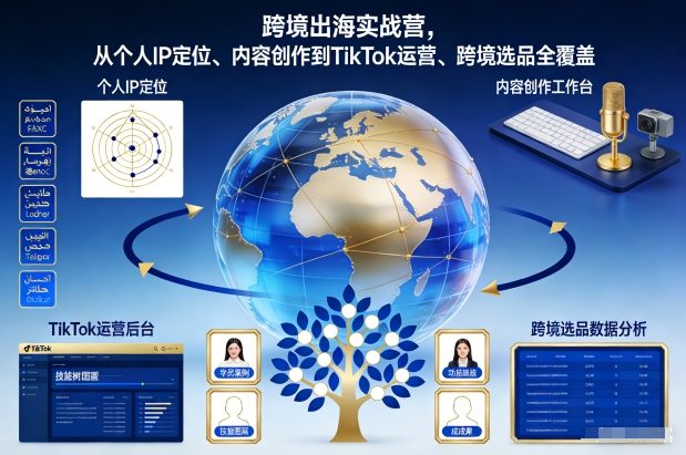 跨境出海实战营，从个人IP定位、内容创作到TikTok运营、跨境选品全覆盖-沐风资源库