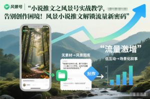 小说推文之风景号实战教学，告别创作困境！风景小说推文解锁流量新密码-沐风资源库