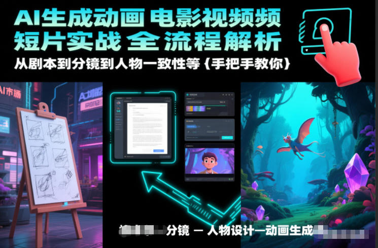 AI生成动画电影视频短片实战全流程解析，从剧本到分镜到人物一致性等手把手教你-沐风资源库