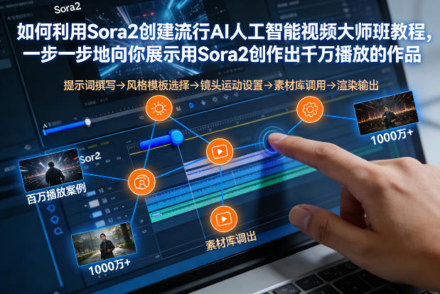 如何利用Sora2创建流行AI人工智能视频大师班，一步一步地向你展示用Sora2创作出千万播放的作品-沐风资源库