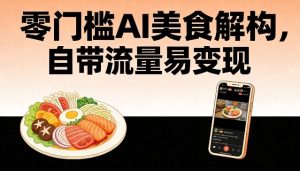 零门槛AI美食解构，自带流量易变现-沐风资源库