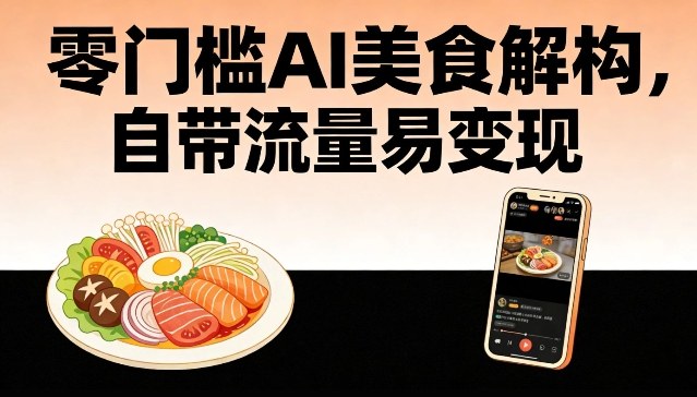 零门槛AI美食解构，自带流量易变现-沐风资源库