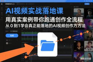 AI视频实战落地课，用真实案例带你跑通创作全流程，从0到1学会真正能落地的AI视频创作方法-沐风资源库