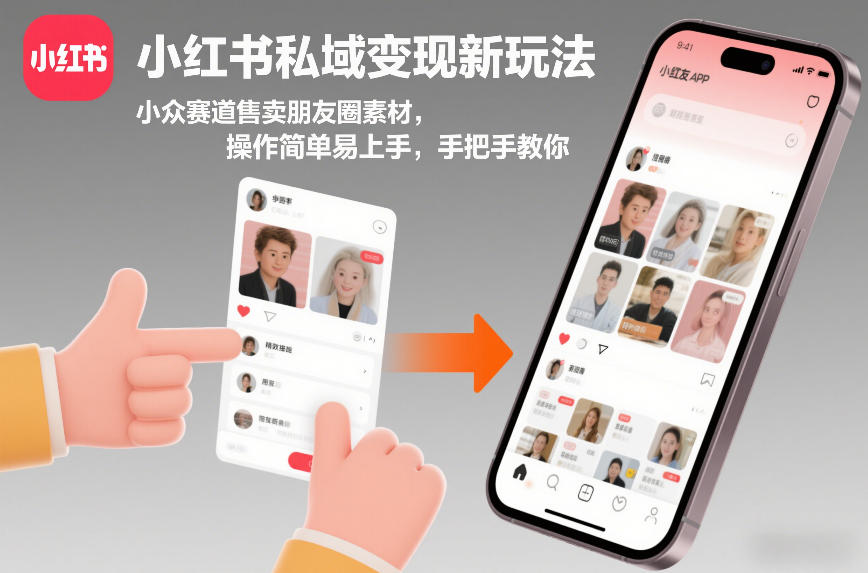 小红书私域变现新玩法，小众赛道售卖朋友圈素材，操作简单易上手，手把手教你-沐风资源库
