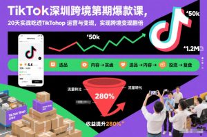TikTok深圳跨境第2期爆款课，20天实战吃透TikTok Shop运营与变现，实现跨境变现翻倍-沐风资源库