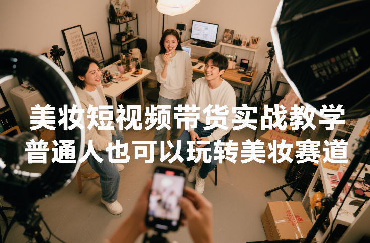 美妆短视频带货实战教学，普通人也可以玩转美妆赛道-沐风资源库