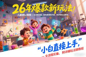 26年爆款新玩法，儿童科普AI视频，全流程实操，轻松做爆款内容，小白直接上手，附详细玩法教程-沐风资源库