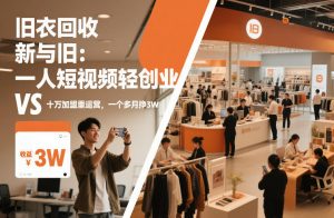 旧衣回收“新”与“旧”：一人短视频轻创业，VS十万加盟重运营，一个多月挣3W【揭秘】-沐风资源库