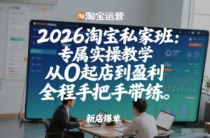 2026淘宝私家班：专属实操教学，从0起店到盈利，全程手把手带练-沐风资源库