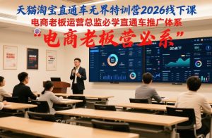 天猫淘宝直通车无界特训营2026线下课，电商老板运营总监必学直通车推广体系-沐风资源库