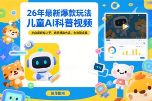 26年最新爆款玩法，儿童AI科普视频，小白请轻松上手，条条爆款内容，全流程实操-沐风资源库