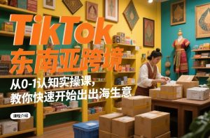 TikTok东南亚跨境从0-1认知实操课，教你快速开始出海生意-沐风资源库