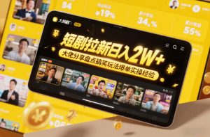 短剧拉新日入2W+大佬分享盘点搞笑玩法爆单实操经验-沐风资源库