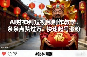 AI财神到短视频制作教学，条条点赞过万，快速起号涨粉-沐风资源库