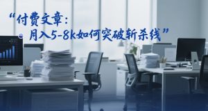 付费文章：月入5-8k如何突破斩杀线-沐风资源库