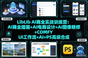 LibLIb AI商业实战训练营：AI商业插画+AI电商设计+AI图像精修+COMFY UI工作流+AI+PS高级合成-沐风资源库