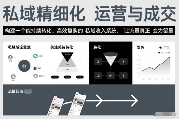 私域精细化运营与成交，构建一个能持续转化、高效复购的私域收入系统，让流量真正变为留量-沐风资源库