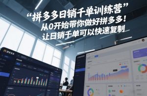 拼多多日销千单训练营，从0开始带你做好拼多多，让日销千单可以快速复制(更新26年1月)-沐风资源库