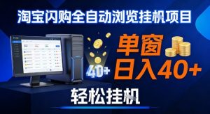 全网独家淘宝闪购采集挂G项目，操作简单无脑，单窗口轻松日入40+，可矩阵多开【揭秘】-沐风资源库