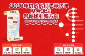 2026年拼多多打法导航课，整合玩法，带你找准新方向，获得一套可操作可保存的玩法模板-沐风资源库