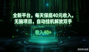 最新看广平台，每天保底30-4米，无脑项目，自动挂G解放双手【揭秘】-沐风资源库