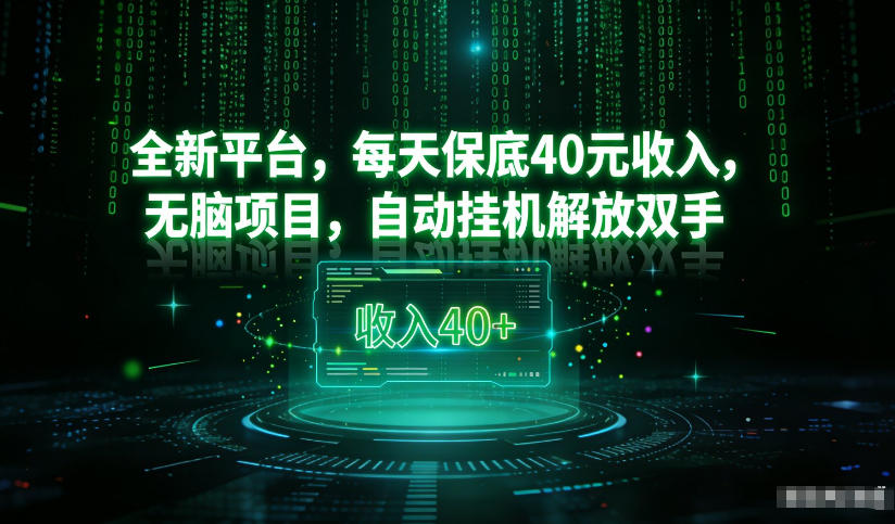 最新看广平台，每天保底30-4米，无脑项目，自动挂G解放双手【揭秘】-沐风资源库
