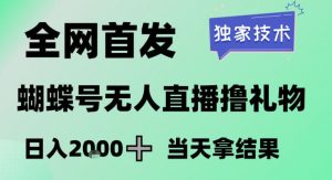 2026最新蝴蝶号无人直播掘金，独家技术，全网首发小白做了一个月收益3W，长期稳定可做【揭秘】-沐风资源库