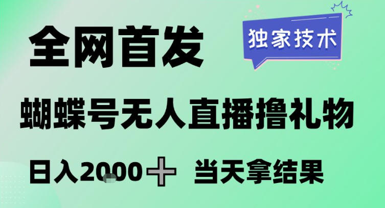 2026最新蝴蝶号无人直播掘金，独家技术，全网首发小白做了一个月收益3W，长期稳定可做【揭秘】-沐风资源库